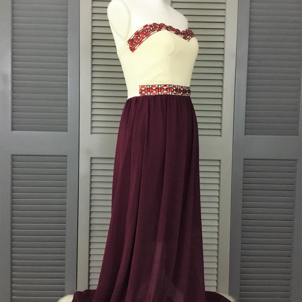 NEW Marineblu Strapless Long Formal/Prom Dress  M - Picture 4 of 9